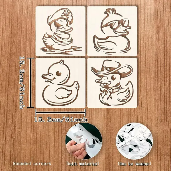 White_Reusable_Duck_Stencils_Diy_And_Craft