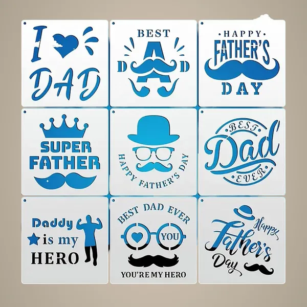 White_Reusable_Father_S_Day_Stencils_Large_Painting_Templates_Pet_Diy_And_Craft