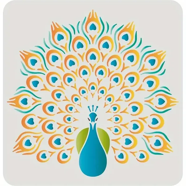White_Peacock_Stencil_Reusable_Plastic_Painting_Template_Diy_And_Craft