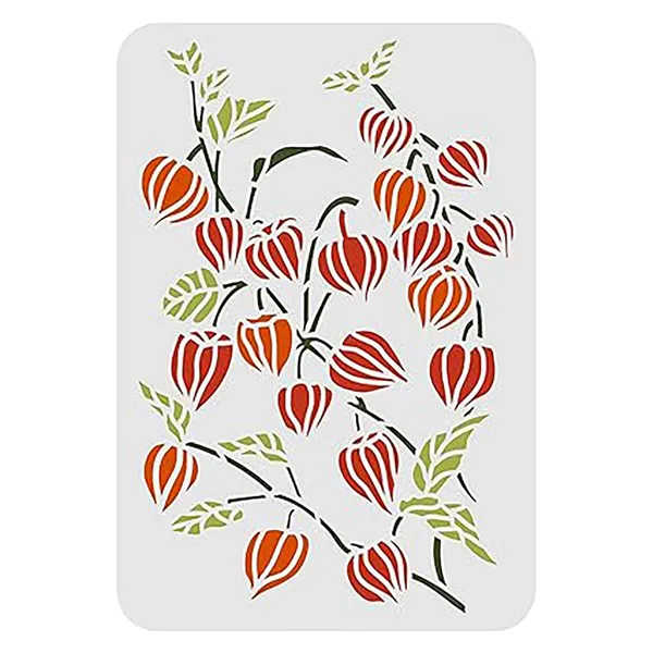White_Lantern_Floral_Flowers_Stencil_Reusable_Plastic_Template_Home_Decor