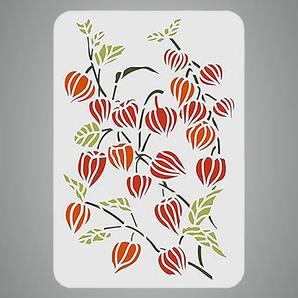 White_Lantern_Floral_Flowers_Stencil_Reusable_Plastic_Template_Home_Decor