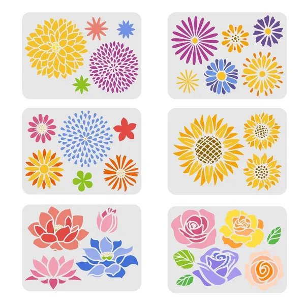 White_Flower_Stencils_Set_Diy_And_Craft