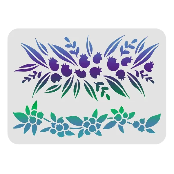White_Blueberry_Border_Stencil_Reusable_Fruit_Pattern_Wall_Stencil_Home_Decor