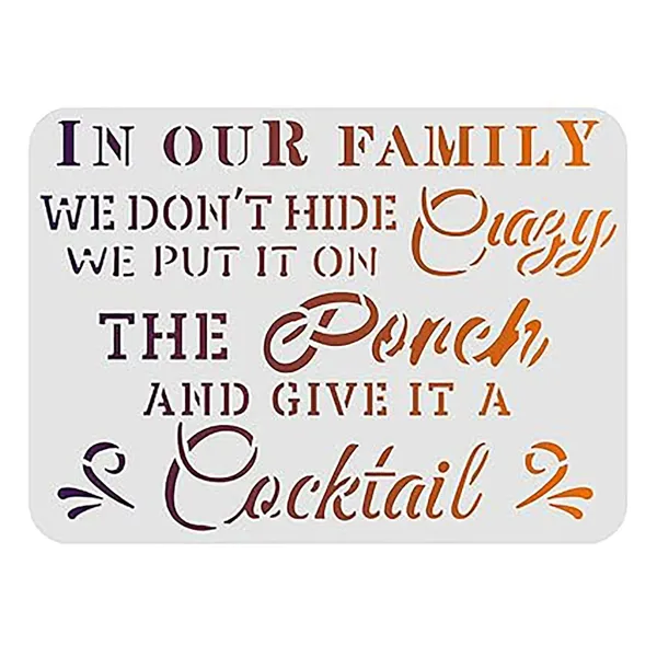 White_In_Our_Family_Stencil_Funny_Quote_Reusable_Plastic_Template_Home_Decor