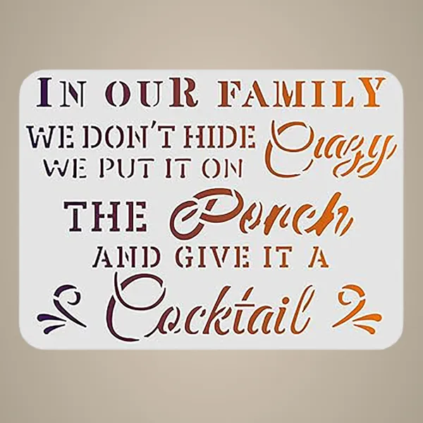 White_In_Our_Family_Stencil_Funny_Quote_Reusable_Plastic_Template_Home_Decor