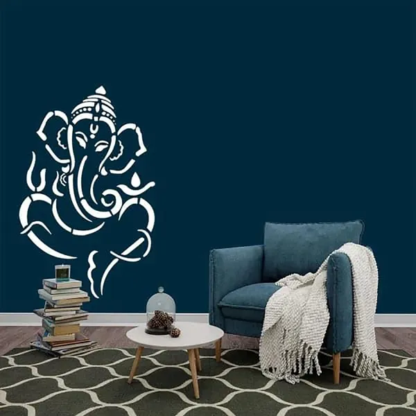 White_Lord_Ganesh_Stencil_Wall_Painting_Template_Diy_And_Craft