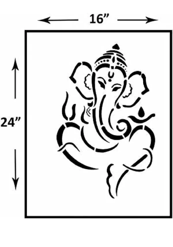 White_Lord_Ganesh_Stencil_Wall_Painting_Template_Diy_And_Craft