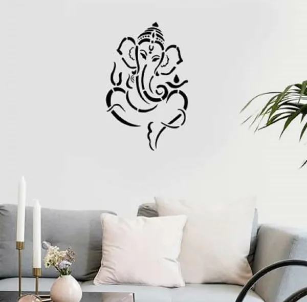 White_Lord_Ganesh_Stencil_Wall_Painting_Template_Diy_And_Craft