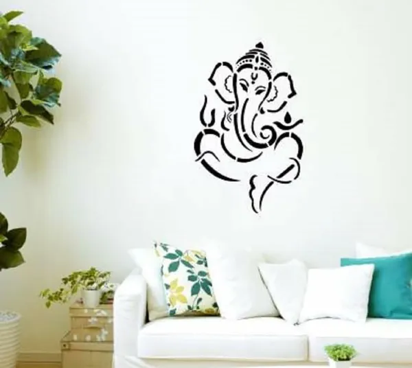 White_Lord_Ganesh_Stencil_Wall_Painting_Template_Diy_And_Craft