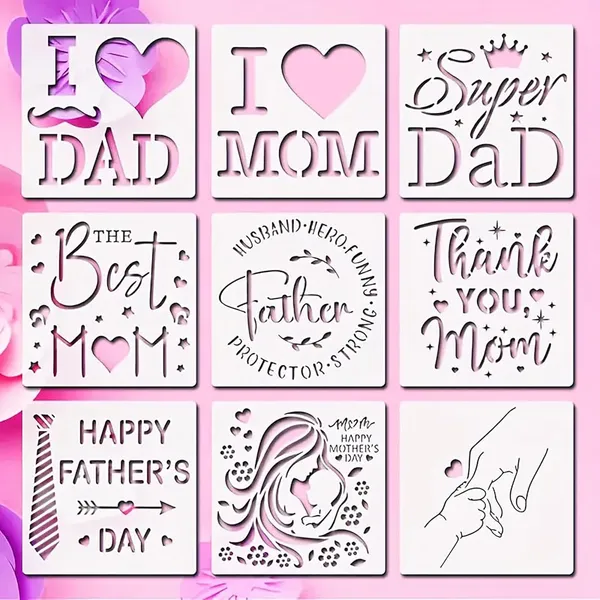 White_Reusable_Mother_S_Father_S_Day_Stencils_Diy_And_Craft