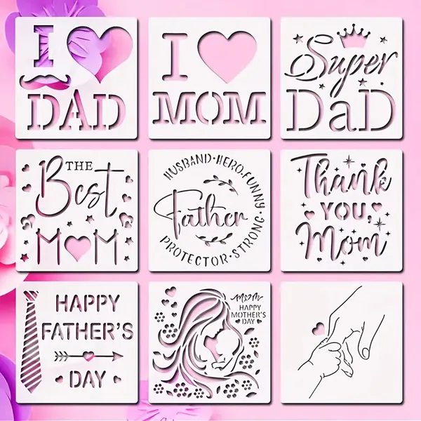 White_Reusable_Mother_S_Father_S_Day_Stencils_Diy_And_Craft