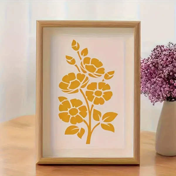 White_Plant_And_Flower_Painting_Stencils_Washable_Diy_Art_Templates_Diy_And_Craft