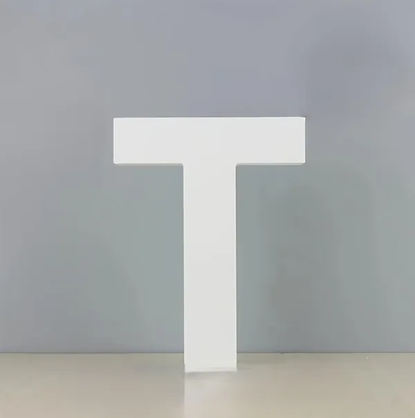 White_Standing_Letters_T_Decoration_Pvc_Block