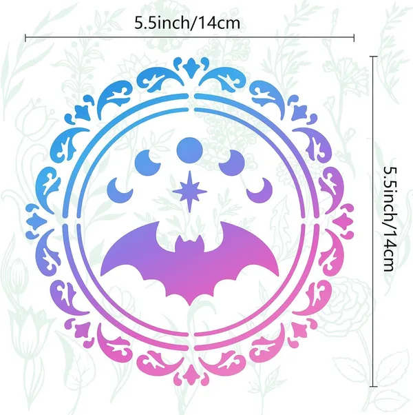 White_Moon_Phase_Bat_Metal_Stencil_Stainless_Steel_Drawing_Template_Diy_And_Craft