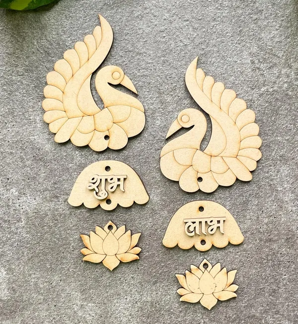 Beige_Shubh_Labh_Mayura_Design_Wooden_Cutouts_Diy_And_Craft