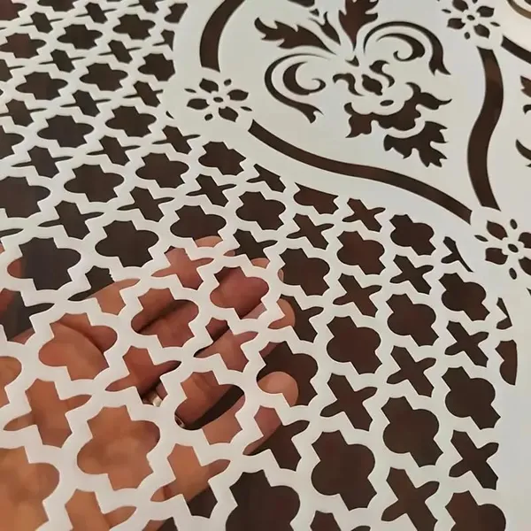 White_Elegant_Faux_Leather_Pattern_Stencil_Large_Reusable_Floral_Geometric_Mandala_Template_Home_Decor