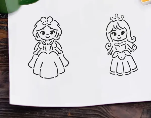 White_Princess_Stencil_Kids