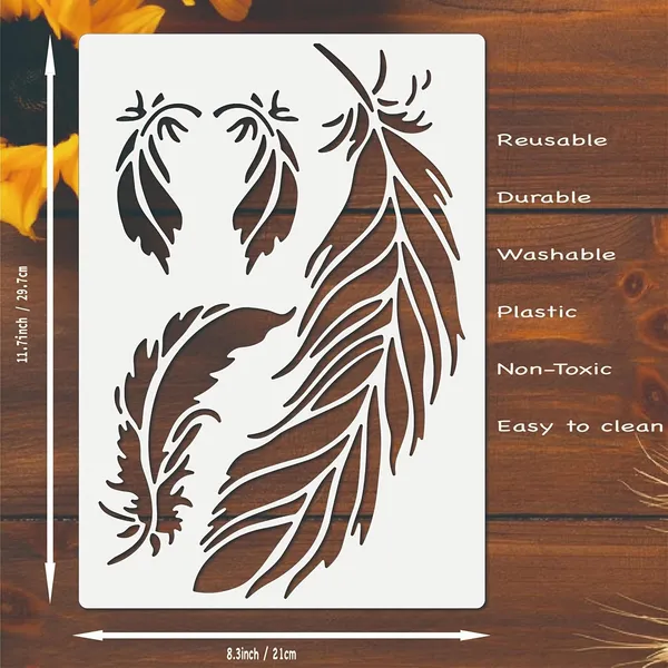 White_Feather_Stencil_A_Size_Cm_Diy_And_Craft