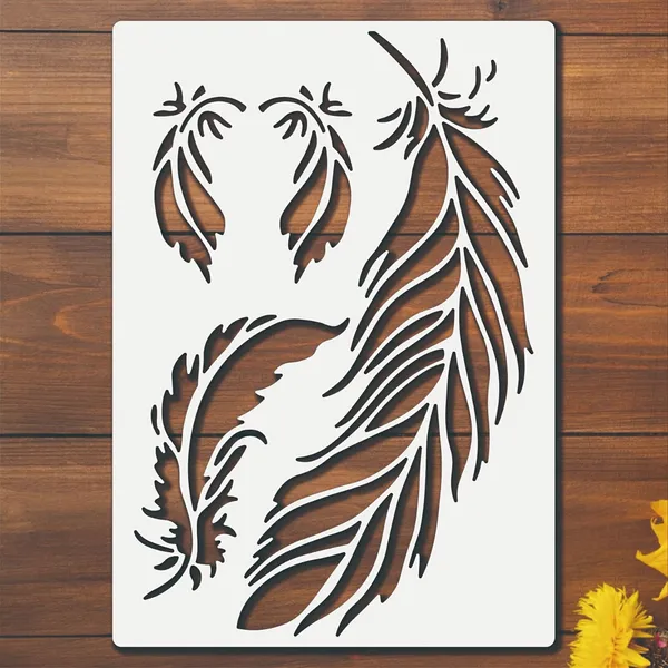 White_Feather_Stencil_A_Size_Cm_Diy_And_Craft