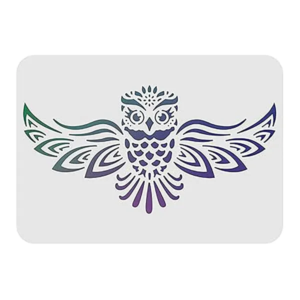 White_Owl_Stencil_Large_Owl_Drawing_Template_Reusable_Plastic_Stencil_Home_Decor