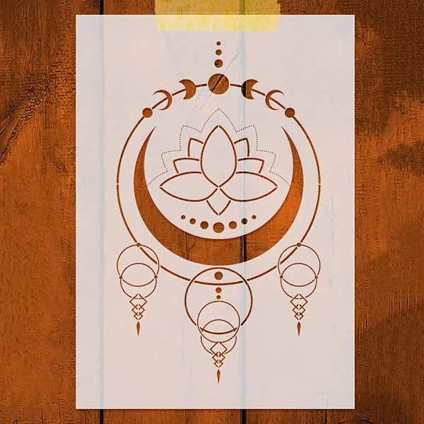White_Sacred_Geometry_Stencil_Reusable_Lotus_Design_Stencil_Home_Decor