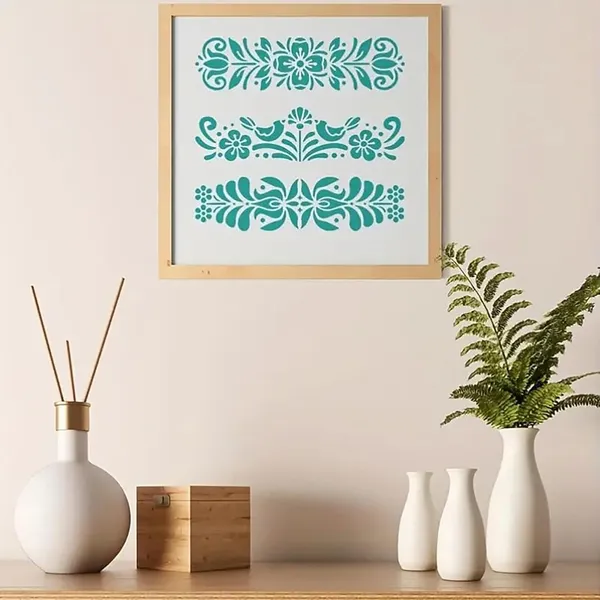 White_Reusable_Scandinavian_Style_Floral_Stencil_Pet_Folk_Art_Pattern_Diy_And_Craft