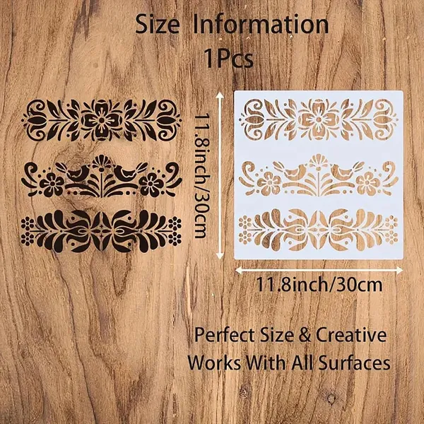 White_Reusable_Scandinavian_Style_Floral_Stencil_Pet_Folk_Art_Pattern_Diy_And_Craft