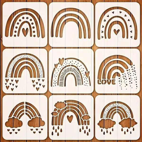 White_Rainbow_Stencil_Template_Set_Diy_And_Craft