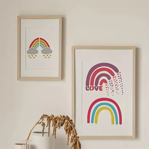 White_Rainbow_Stencil_Template_Set_Diy_And_Craft