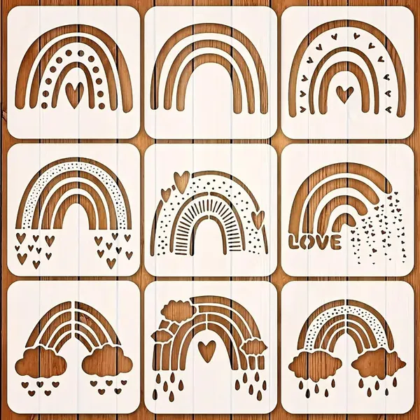 White_Rainbow_Stencil_Template_Set_Diy_And_Craft