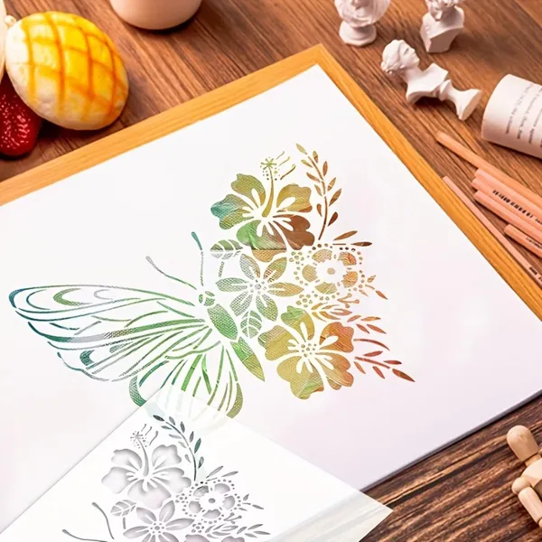 White_Reusable_Butterfly_Stencil_Cm_Diy_And_Craft
