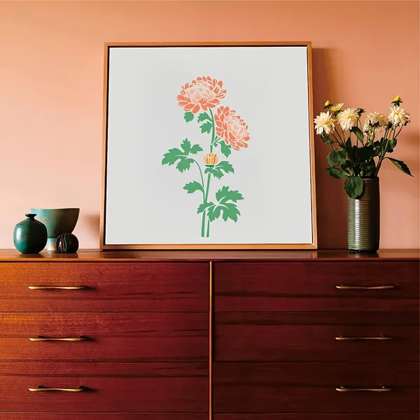 White_Chrysanthemum_Flower_Stencil_Plastictemplate_Diy_And_Craft