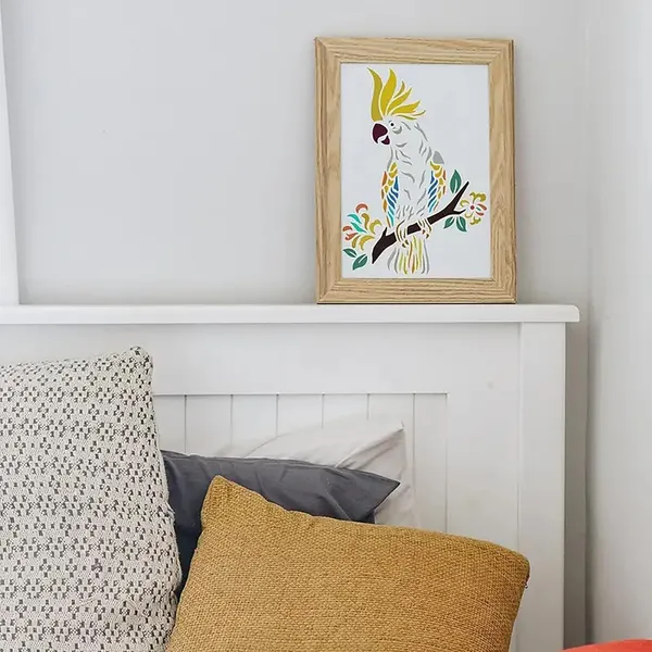 White_Parrot_Stencil_Reusable_Plastic_Painting_Template_Diy_And_Craft