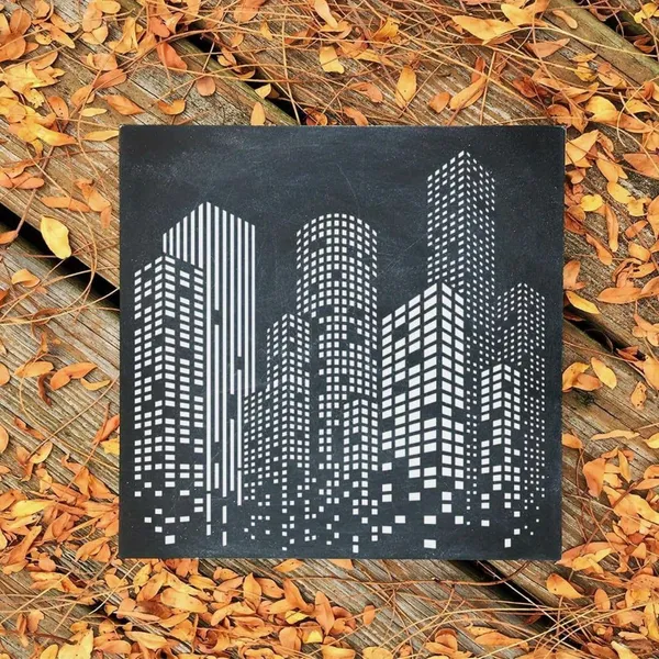 White_Reusable_Skyscraper_Stencil_Template_Cm_Diy_And_Craft