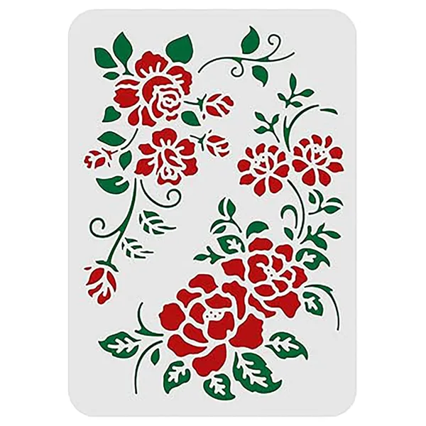 White_Rose_Stencil_Bouquet_Roses_Template_Reusable_Flower_Stencil_Home_Decor