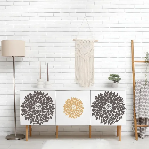 White_Wall_Painting_Stencil_Marigold_Design_Diy_Template_Diy_And_Craft