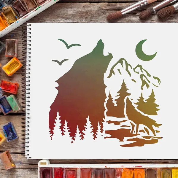 White_Wolf_Stencils_Plastic_Diy_And_Craft