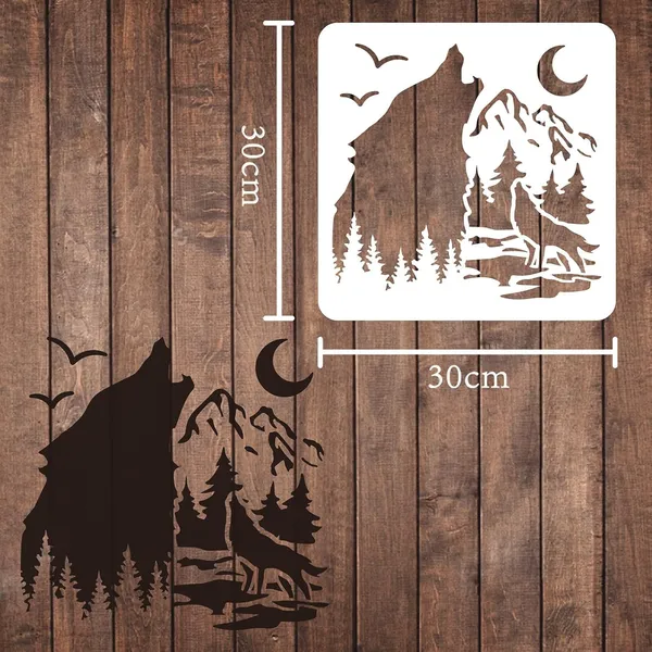 White_Wolf_Stencils_Plastic_Diy_And_Craft