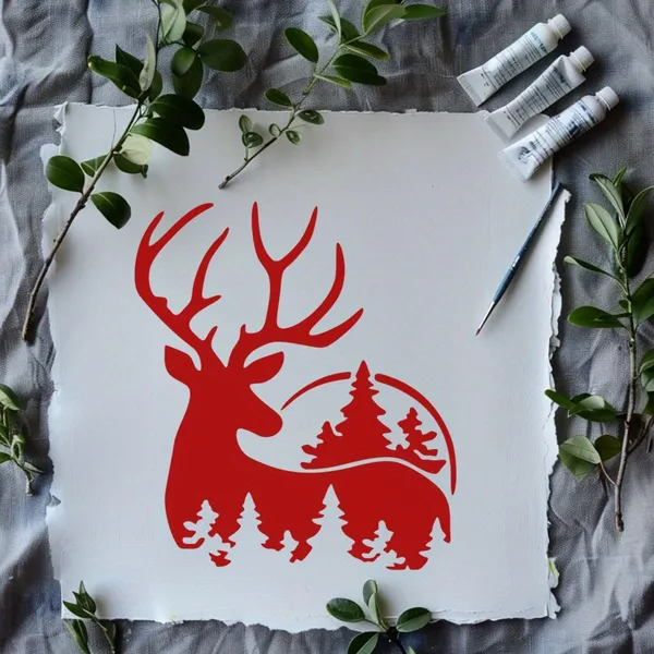 White_Snow_Deer_Stencil_Cm_Diy_And_Craft