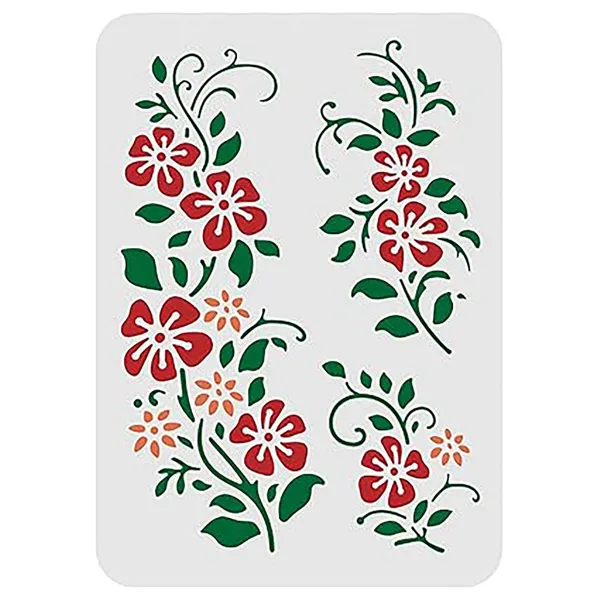 White_Flowers_Stencil_Reusable_Bunch_Of_Blooms_Template_Home_Decor