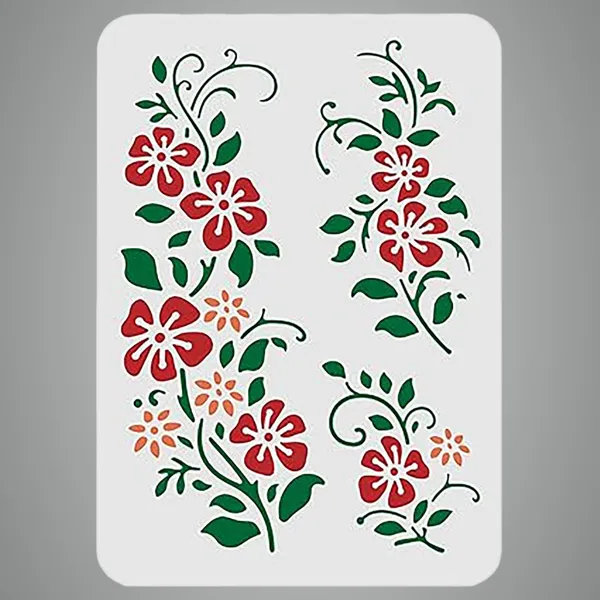 White_Flowers_Stencil_Reusable_Bunch_Of_Blooms_Template_Home_Decor