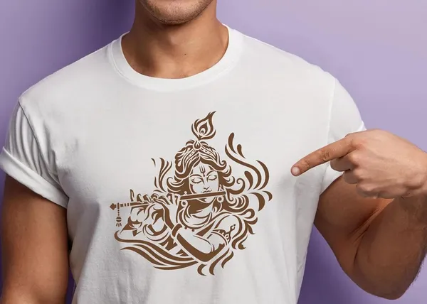 White_Shri_Krishna_Stencil_Home_Decor