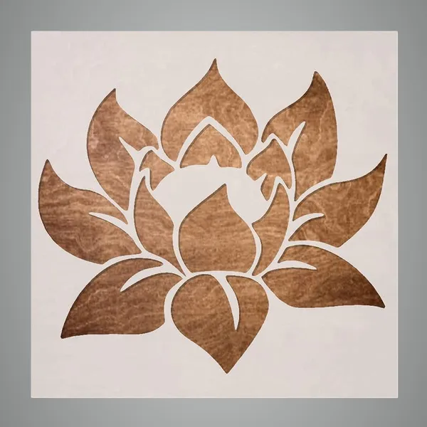 Beige_Wooden_Lotus_Stencil_Home_Decor