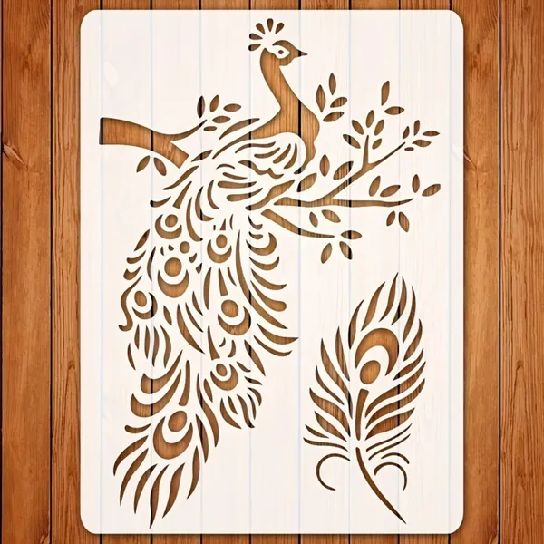 White_Peacock_Stencil_Diy_And_Craft