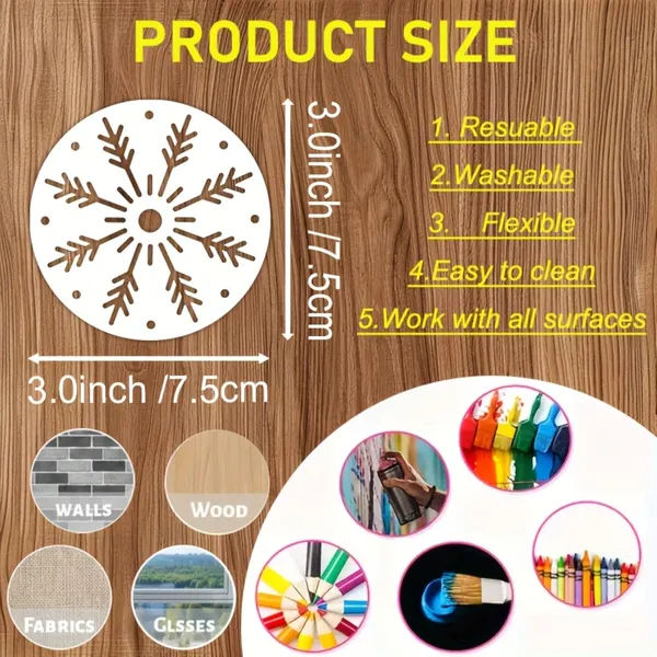 White_Snowflake_Embroidery_Templates_Styles_Reusable_Painting_Stencils_General