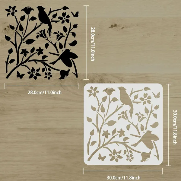 White_Bird_Branch_Stencil_Home_Decor