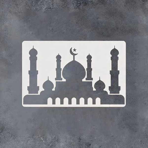 White_Islamic_Architecture_Stencils_Pet_Plastic_Diy_Wall_Art_Templates_Spray_Gun_Diy_And_Craft