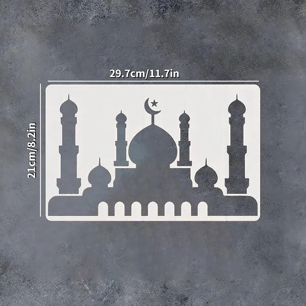 White_Islamic_Architecture_Stencils_Pet_Plastic_Diy_Wall_Art_Templates_Spray_Gun_Diy_And_Craft