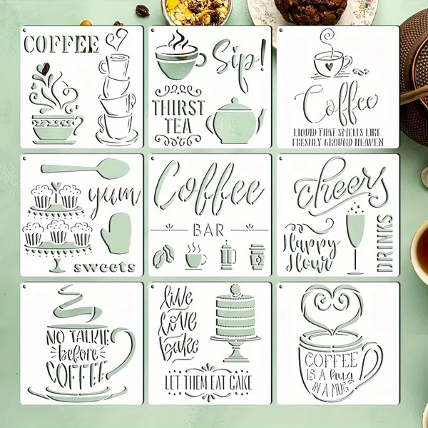 White_Coffee_Stencil_Reusable_Cafe_Bakery_Templates_Home_Decor