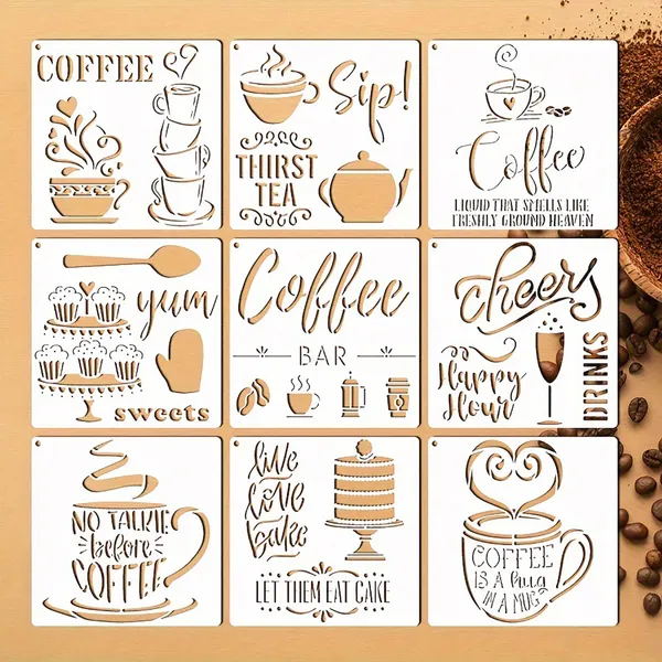 White_Coffee_Stencil_Reusable_Cafe_Bakery_Templates_Home_Decor